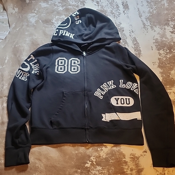 Rare HTF hooded zip-up sweatshirt with lots of bling! Size: L - Picture 2 of 11